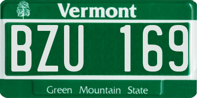 VT license plate BZU169