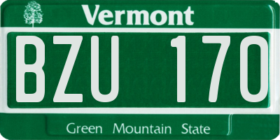VT license plate BZU170