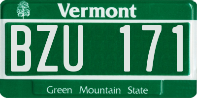 VT license plate BZU171