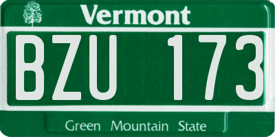 VT license plate BZU173