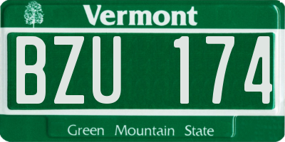 VT license plate BZU174