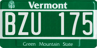 VT license plate BZU175