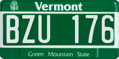 VT license plate BZU176