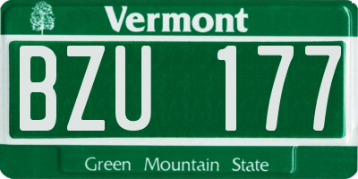 VT license plate BZU177