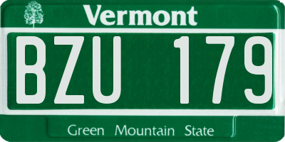 VT license plate BZU179