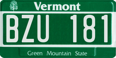 VT license plate BZU181