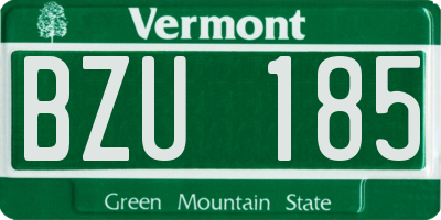 VT license plate BZU185