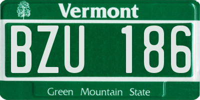 VT license plate BZU186