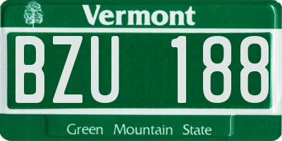 VT license plate BZU188