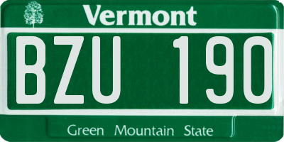 VT license plate BZU190