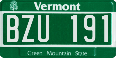 VT license plate BZU191