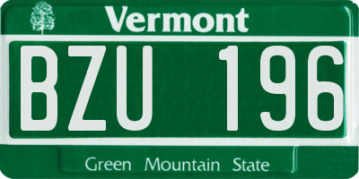 VT license plate BZU196