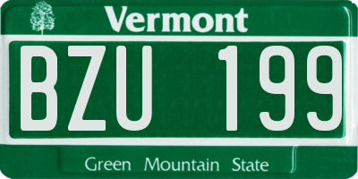 VT license plate BZU199