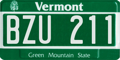 VT license plate BZU211