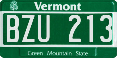 VT license plate BZU213