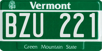 VT license plate BZU221