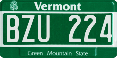 VT license plate BZU224