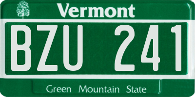VT license plate BZU241