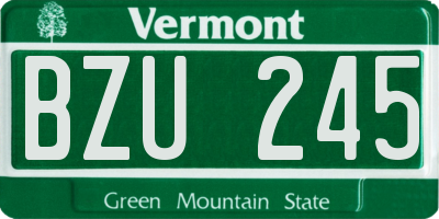 VT license plate BZU245