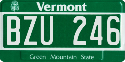 VT license plate BZU246