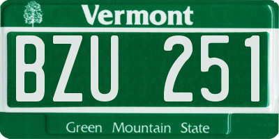 VT license plate BZU251