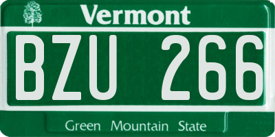 VT license plate BZU266