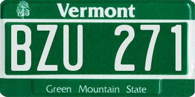 VT license plate BZU271
