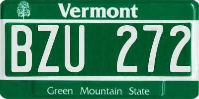 VT license plate BZU272