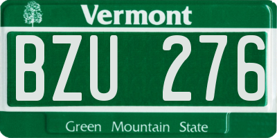 VT license plate BZU276