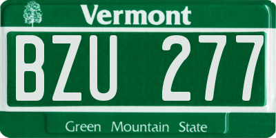 VT license plate BZU277