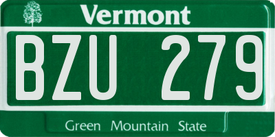 VT license plate BZU279