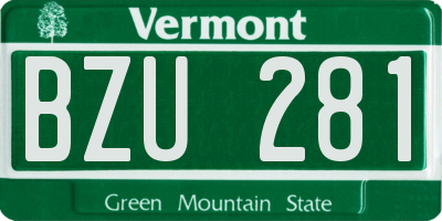 VT license plate BZU281