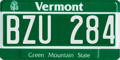 VT license plate BZU284