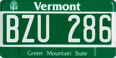 VT license plate BZU286