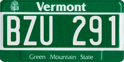 VT license plate BZU291