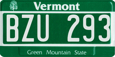 VT license plate BZU293