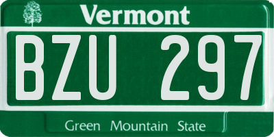 VT license plate BZU297