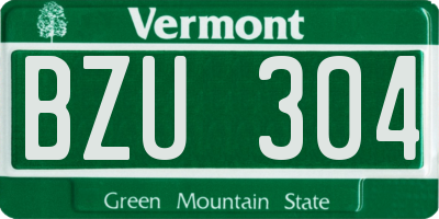 VT license plate BZU304