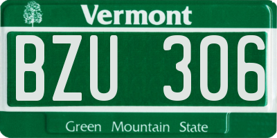VT license plate BZU306