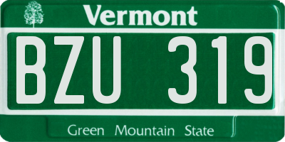 VT license plate BZU319