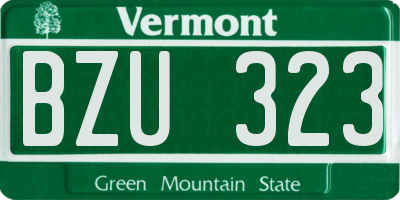 VT license plate BZU323
