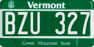 VT license plate BZU327