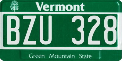 VT license plate BZU328