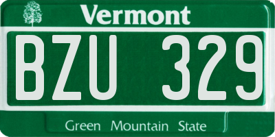 VT license plate BZU329