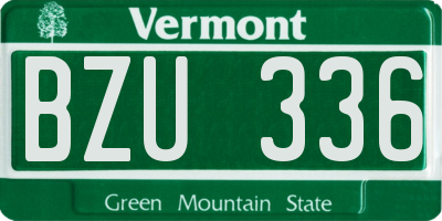 VT license plate BZU336