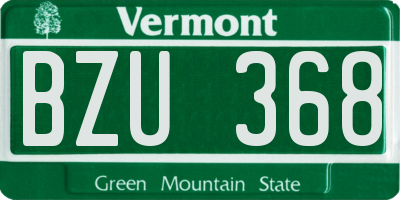 VT license plate BZU368