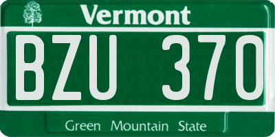 VT license plate BZU370
