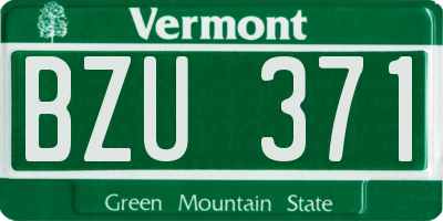 VT license plate BZU371