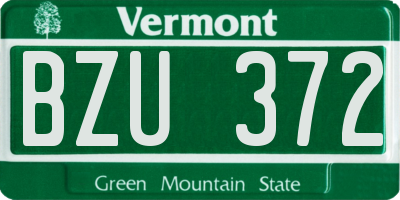 VT license plate BZU372