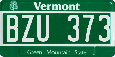 VT license plate BZU373